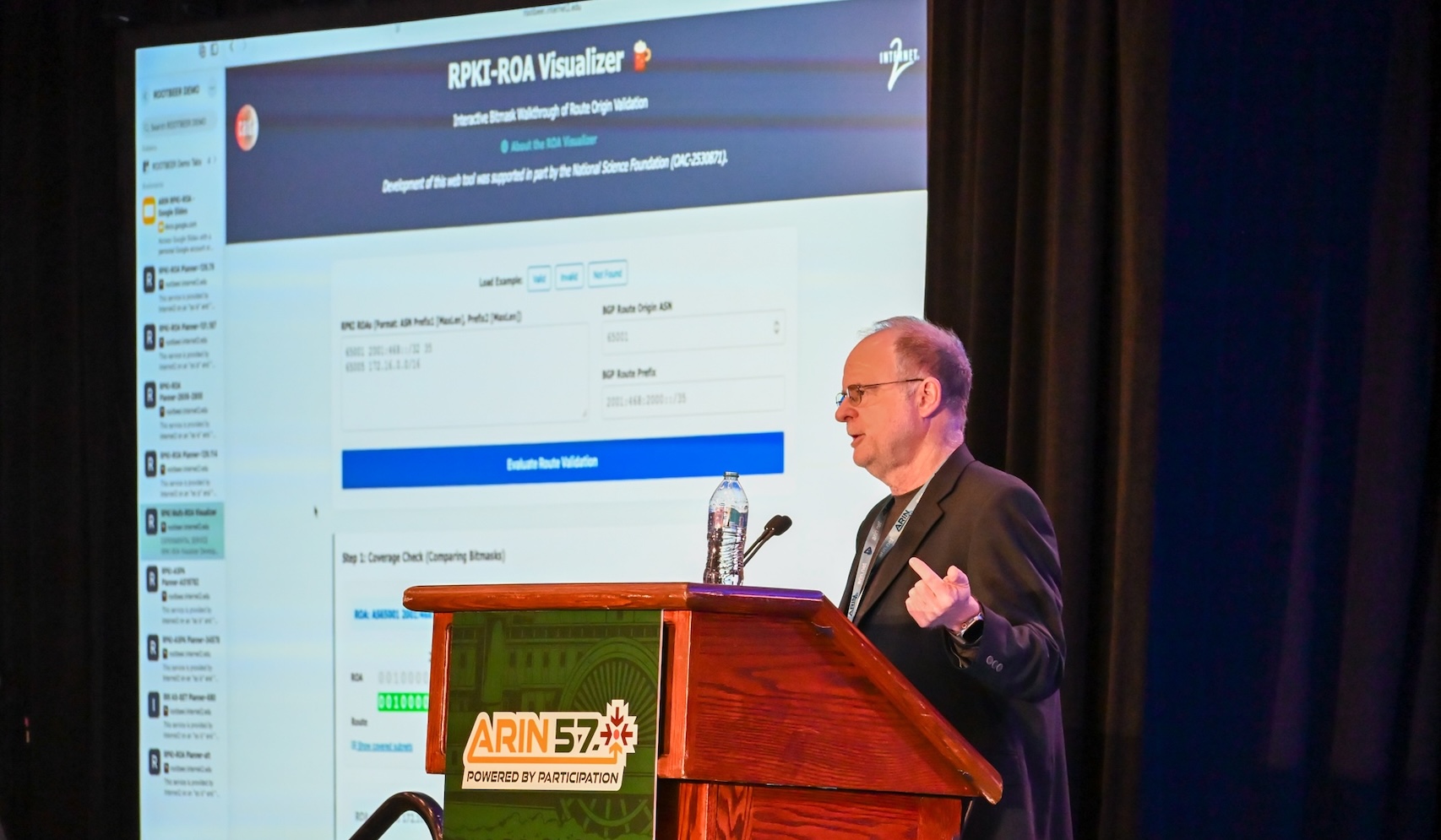 Steve Wallace presenting at ARIN 57 in Louisville