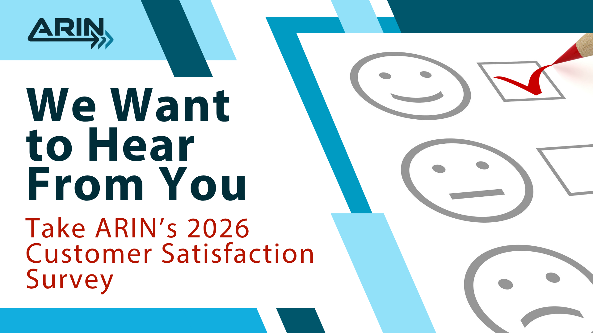 We Want to Hear from You: Take ARIN's 2026 Customer Satisfaction Survey